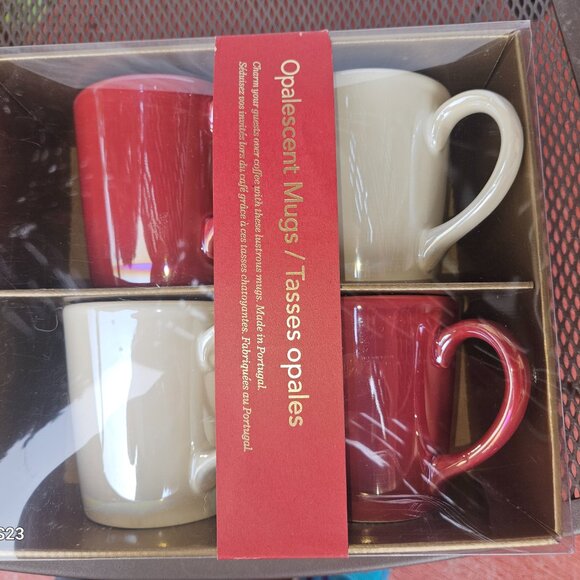 Starbucks Opalescent Mug Set of 4 New In Original Box, Pearl Red and Pearl White - Picture 8 of 8